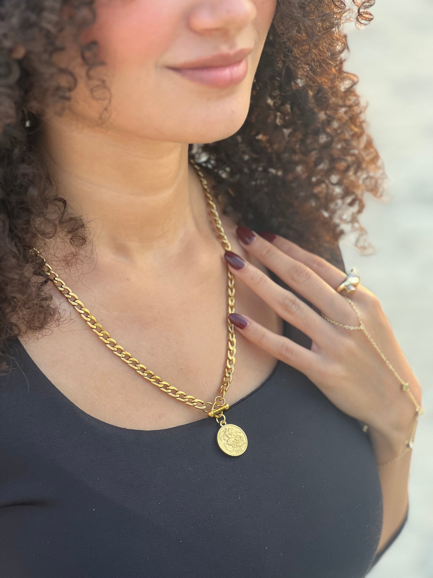 Coin grommet necklace