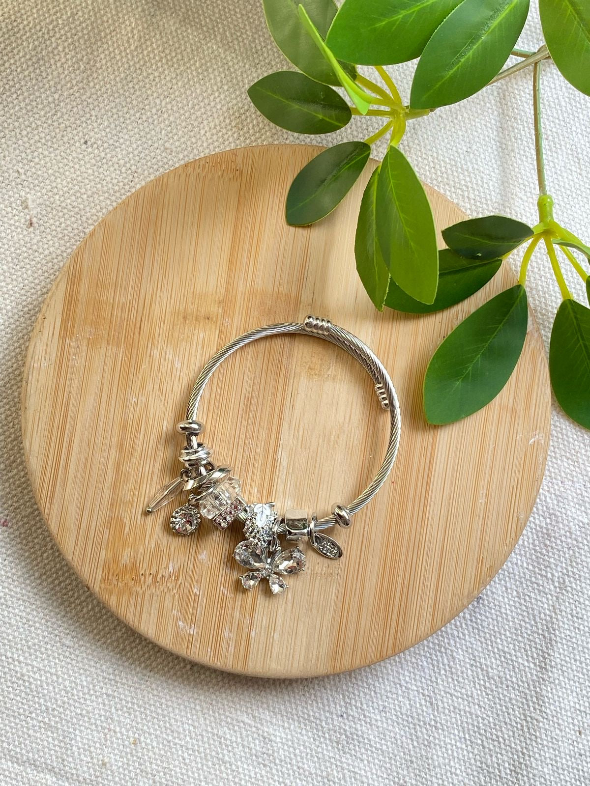 Rhinestone butterfly pandora