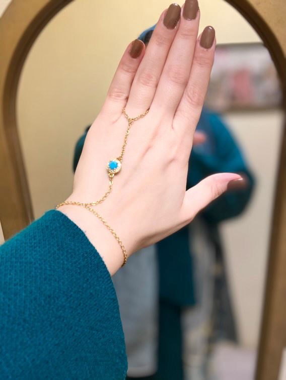 Azure charm hand chain