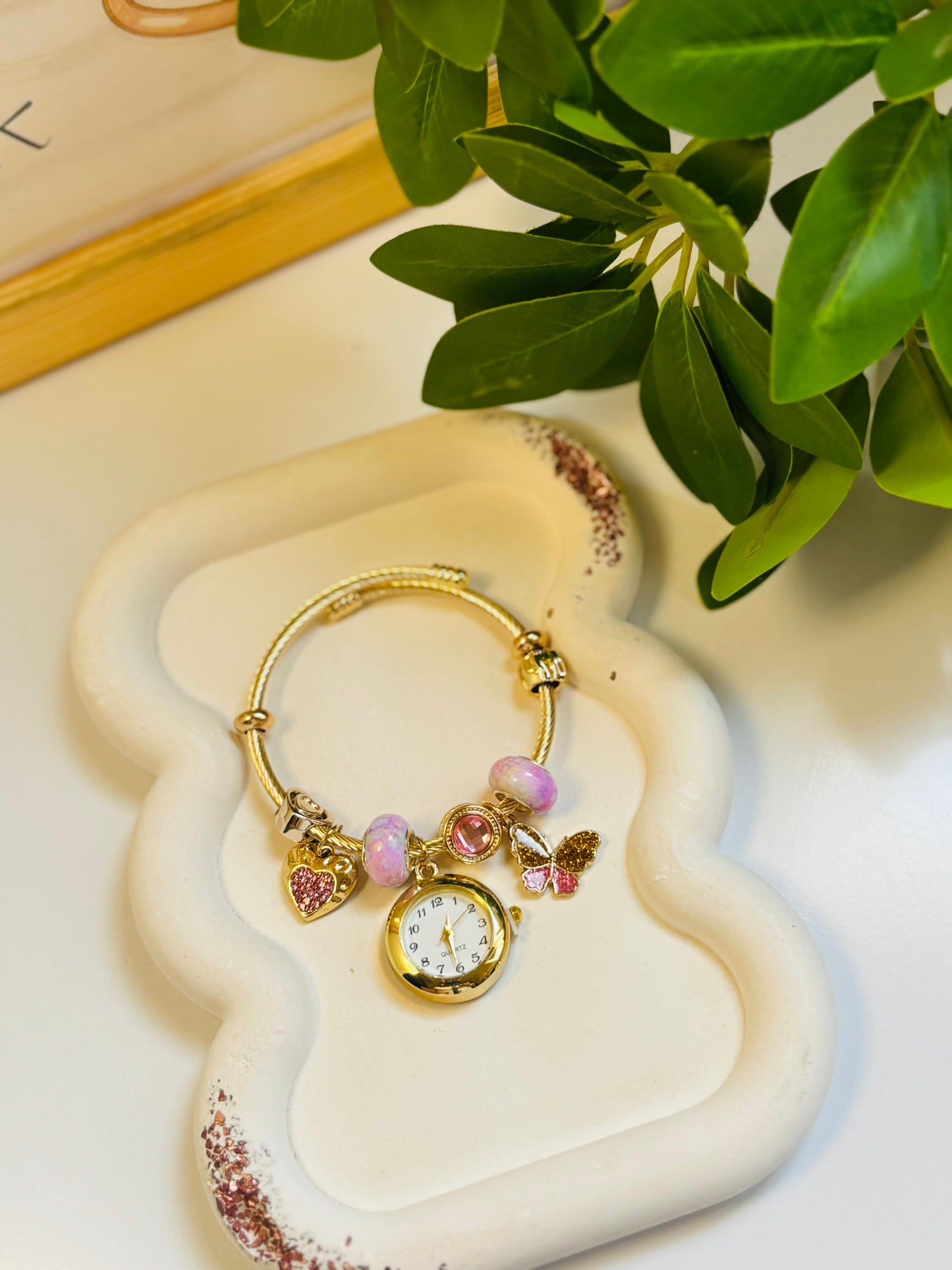 Butterfly bangle watch