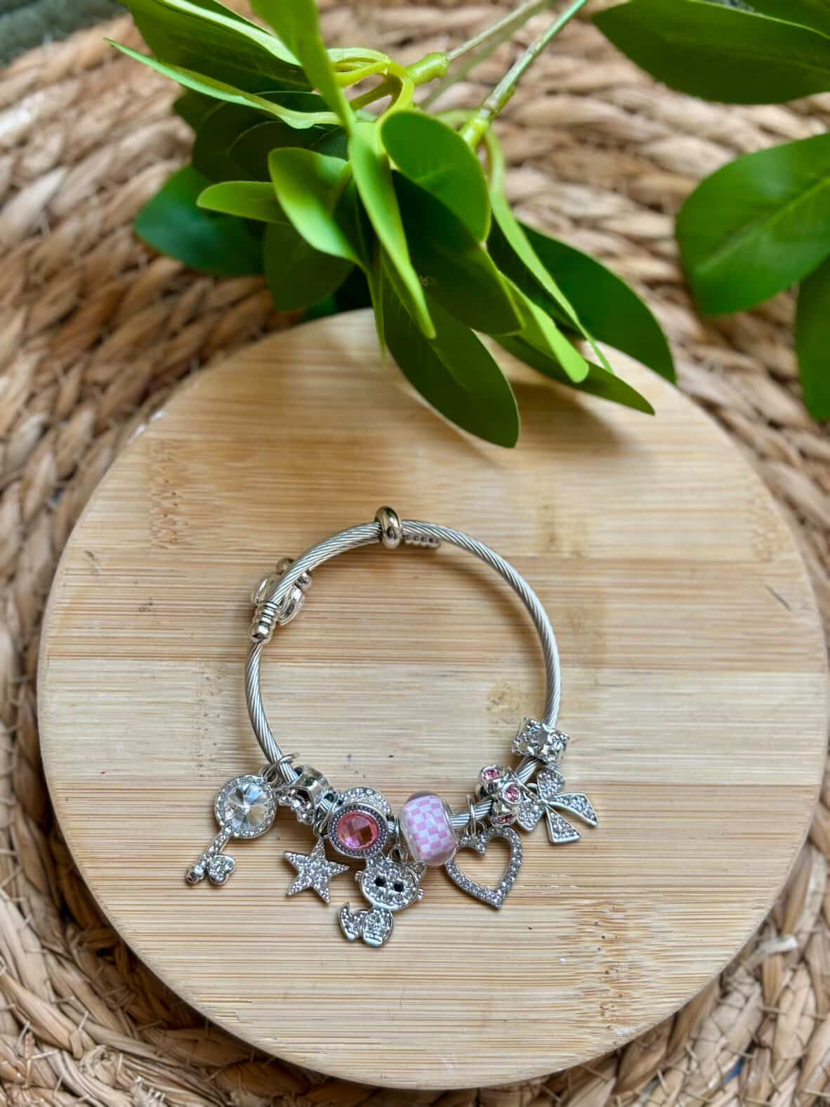 Cat charm bangle