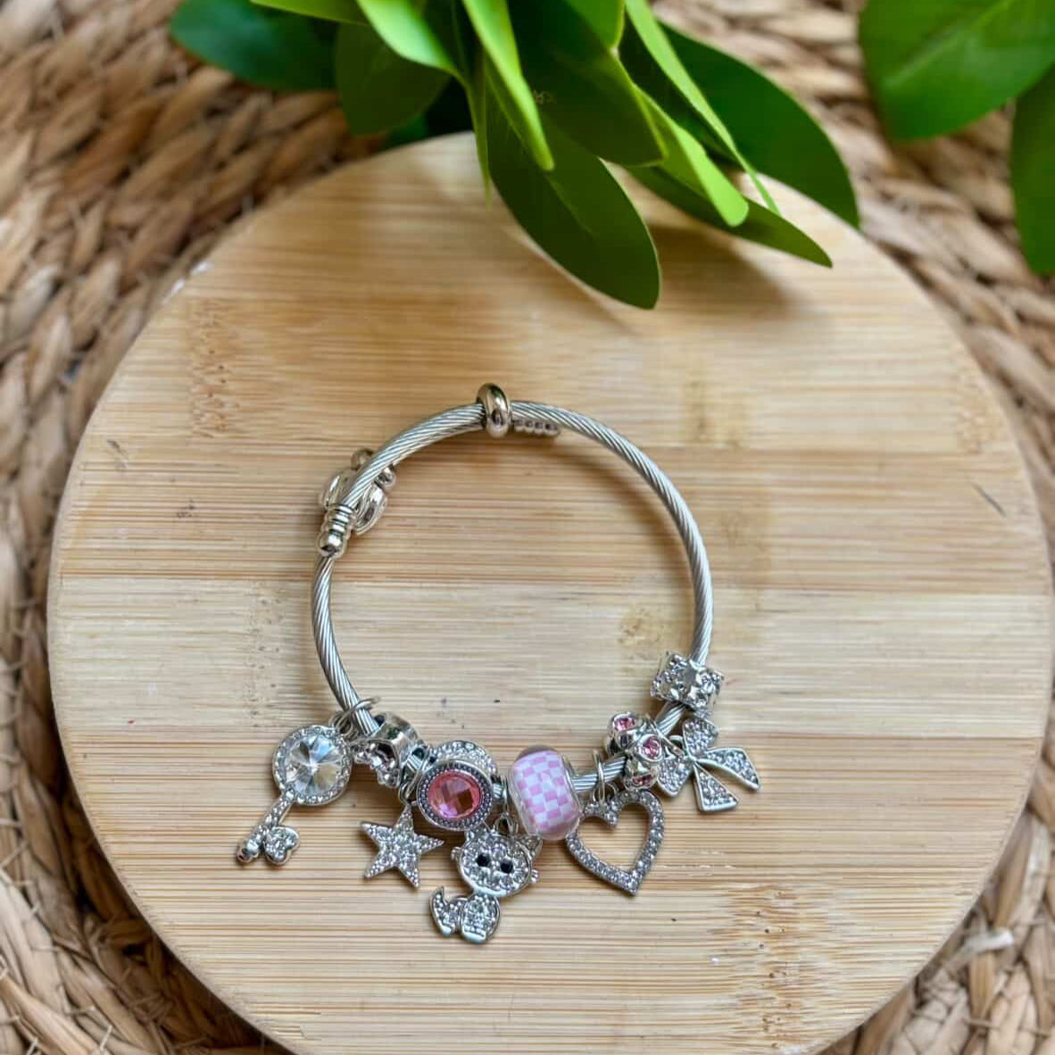 Cat charm bangle