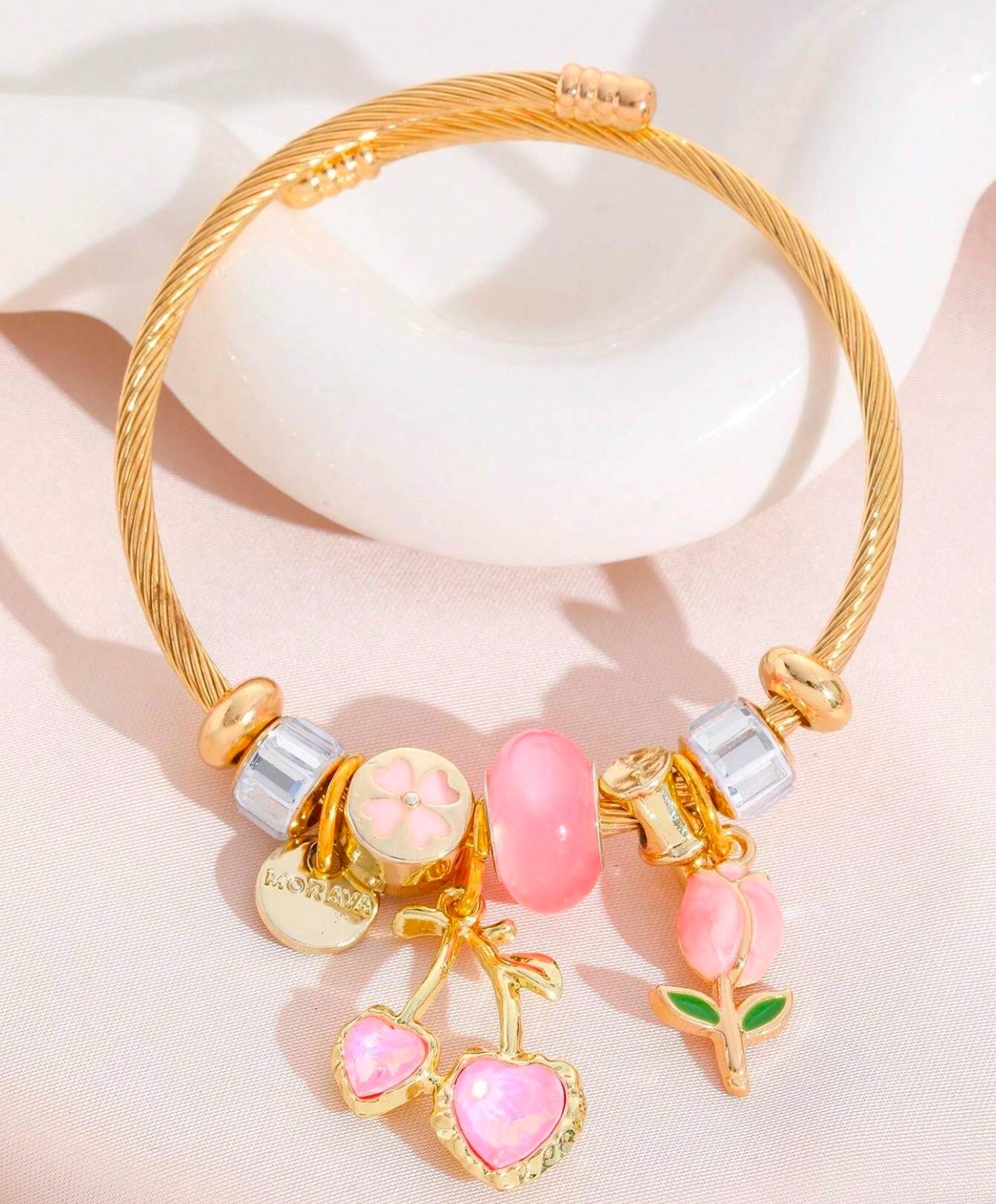 Heart shaped cherry bangle