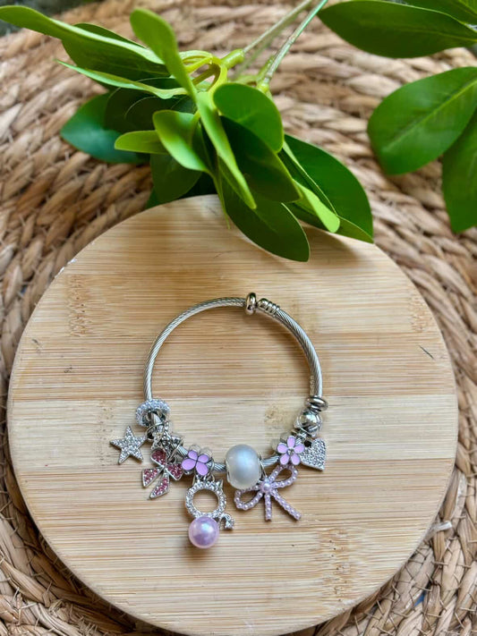 Rhinestone pearl bangle