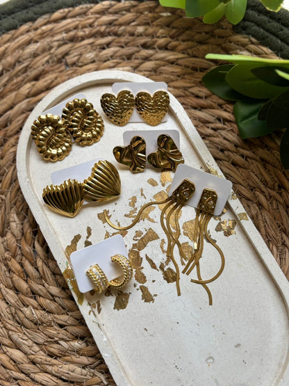 Rippled Abstract Heart earrings