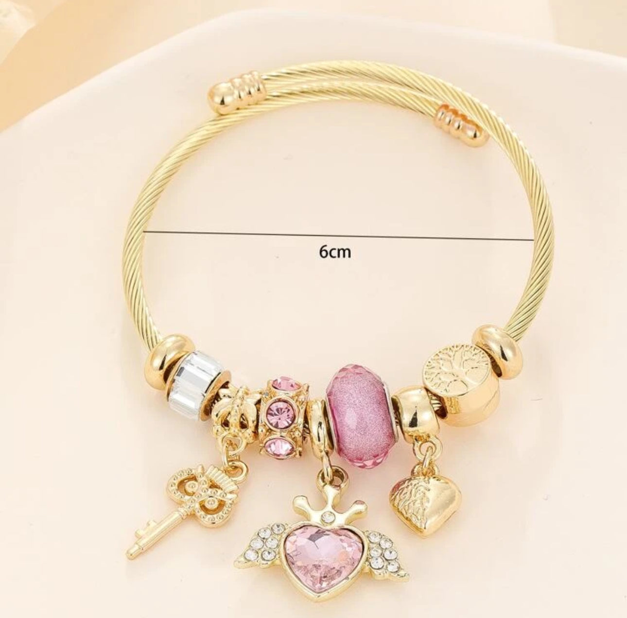 Pink heart charm pandora