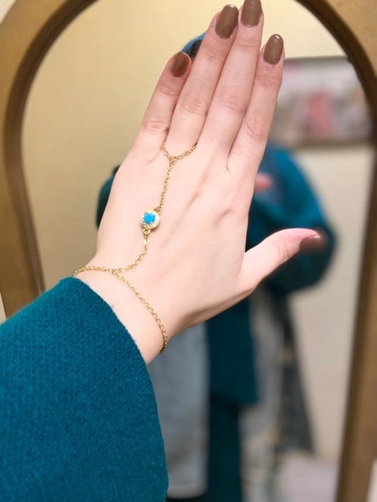 Azure charm hand chain