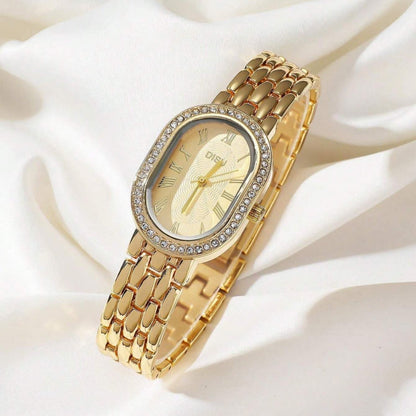 Oval Gold Strap Watch