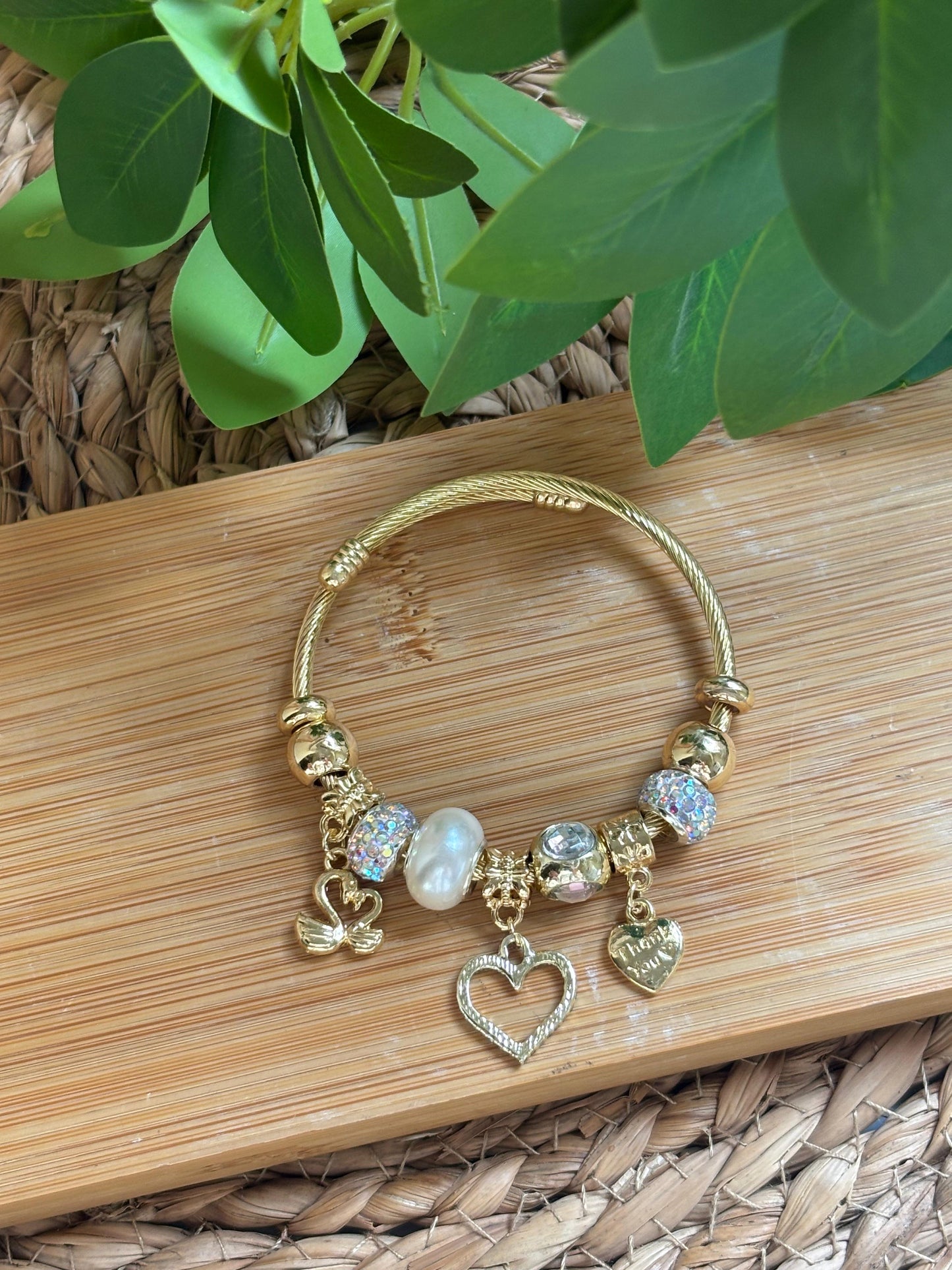 Gold heart Pearl pandora