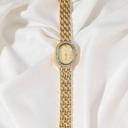 Oval Gold Strap Watch