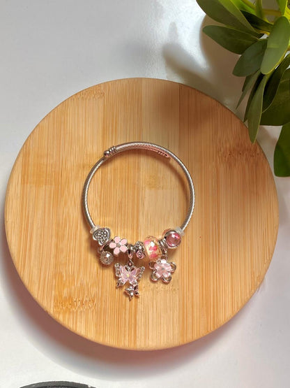 Pink butterfly pandora