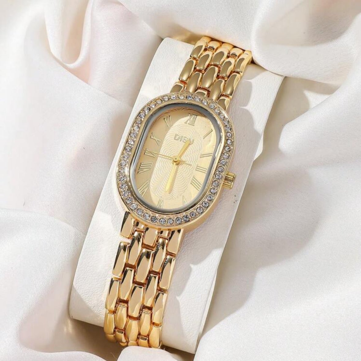 Oval Gold Strap Watch