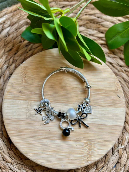 Rhinestone pearl bangle
