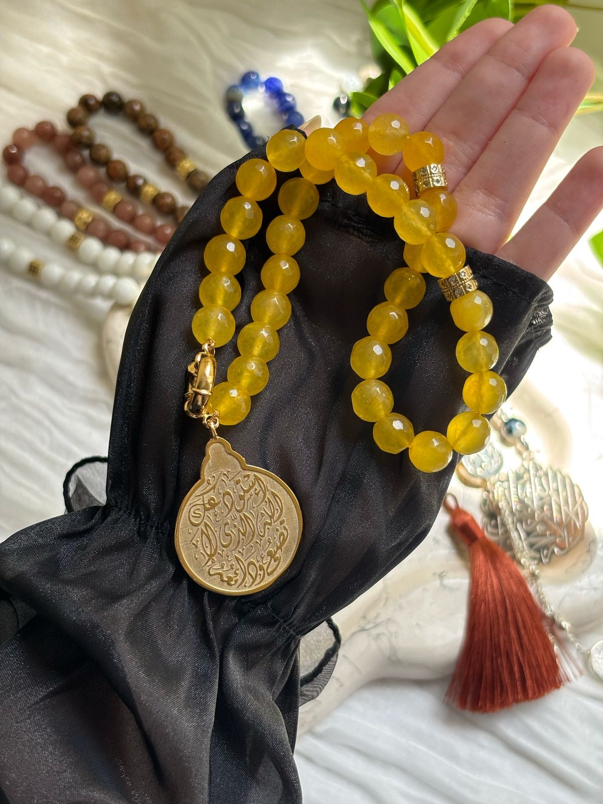 Yellow beads rosary