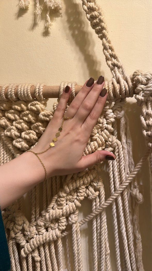 Golden cascade hand chain