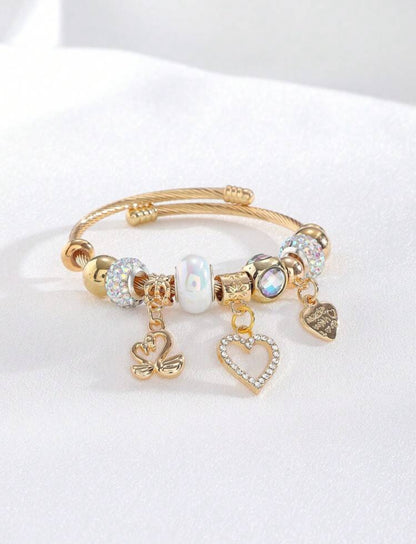 Gold heart Pearl pandora
