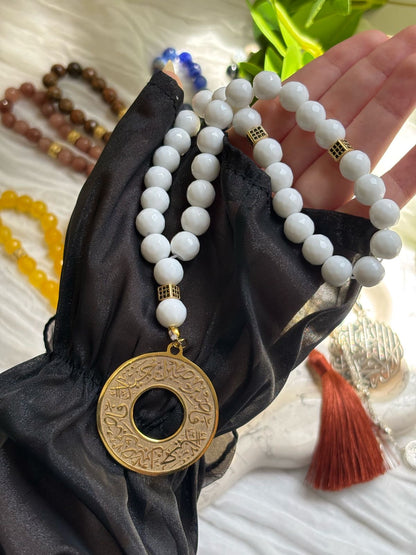 White beads