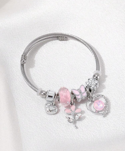 Pink flower bangle