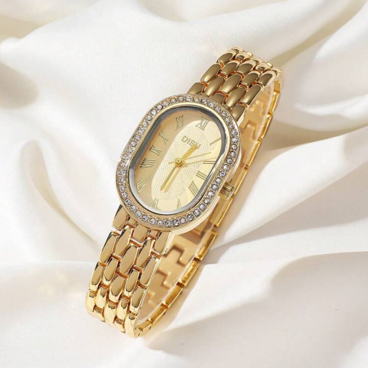 Oval Gold Strap Watch