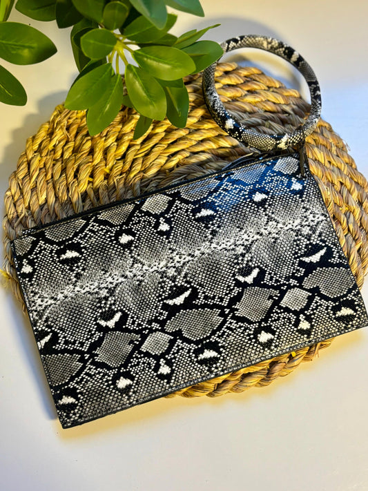 Snakeskin wristlet Clutch