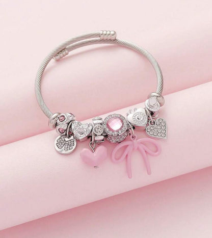 Pink bowknot bangle