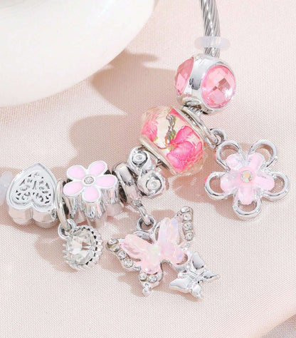 Pink butterfly pandora