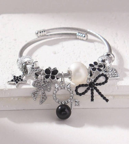 Rhinestone pearl bangle