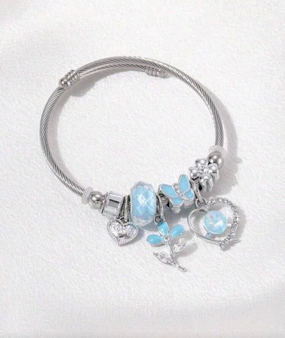 Pink flower bangle