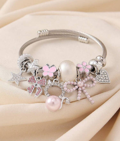 Rhinestone pearl bangle