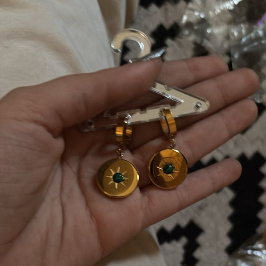 Green Stone Earrings